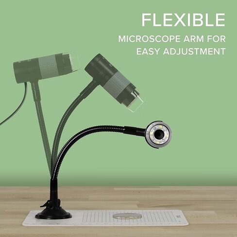 Plugable USB Digital Microscope 250x, 2MP Micro Camera with Flexible Arm Stand - Handheld USB & USB-C Microscope, Windows, Mac, ChromeOS, Linux, Android, iPad Compatible in Kuwait