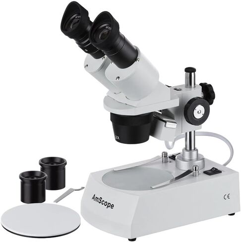 AmScope SE306R-PZ-E Digital Forward-Mounted Binocular Stereo Microscope | 2X & 4X Magnification 0.3MP CMOS Sensor USB 2.0 Connectivity DIN Standard RMS 20.32mm Thread 160mm Finite Tube in Saudi Arabia