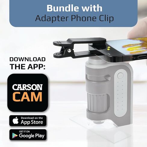 MicroBrite Adapter Clip, Smartphone Adapter Kit for Microscope Digiscoping | works with CarsonCam Phone App - Converts into Powerful Handheld Digital Microscope (MM-310) in Kuwait