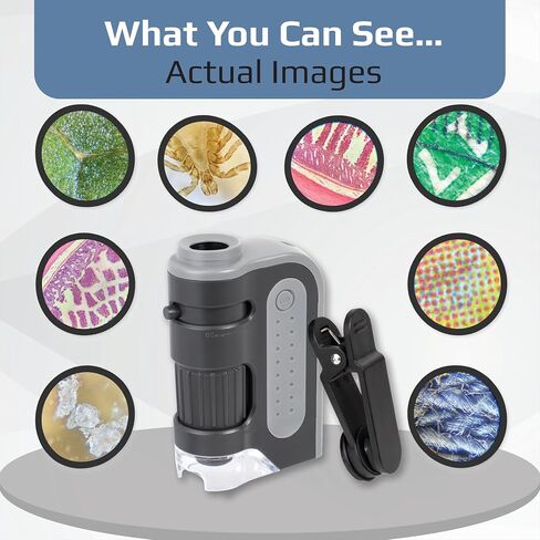 MicroBrite Adapter Clip, Smartphone Adapter Kit for Microscope Digiscoping | works with CarsonCam Phone App - Converts into Powerful Handheld Digital Microscope (MM-310) in Kuwait