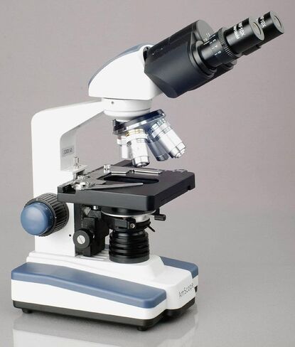 AmScope B120B Siedentopf Binocular Compound Microscope, 40X-2000X Magnification, Brightfield, LED Illumination, Abbe Condenser, Double-Layer Mechanical Stage in Saudi Arabia