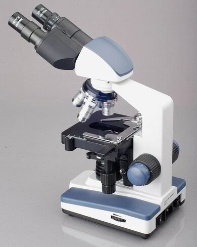 AmScope B120B Siedentopf Binocular Compound Microscope, 40X-2000X Magnification, Brightfield, LED Illumination, Abbe Condenser, Double-Layer Mechanical Stage in Saudi Arabia