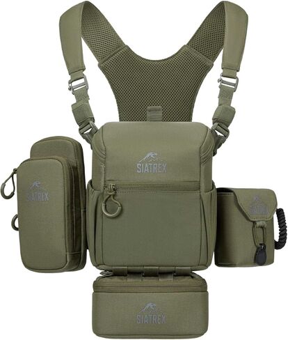 Binocular Harness Chest Pack, 500D DWR Ripstop Hunting Chest Pack, Silent Magnetic Lid, Storage for Rangefinder, Phone & GPS, Birdwatching, Hiking in Kuwait