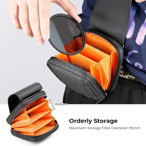 K&F CONCEPT 4 in 1 Basic Model Lens Filter Pouch Up to 95mm | Solar Filter Pouch Case, Camera Lens Filter Storage Wallet, For ND UV CPL Filter, Waterproof Filter Case, BF07 in Kuwait