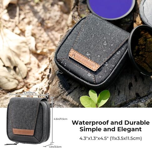 K&F CONCEPT 4 in 1 Basic Model Lens Filter Pouch Up to 95mm | Solar Filter Pouch Case, Camera Lens Filter Storage Wallet, For ND UV CPL Filter, Waterproof Filter Case, BF07 in Kuwait