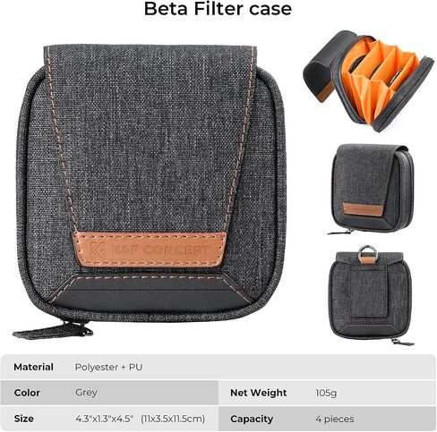 K&F CONCEPT 4 in 1 Basic Model Lens Filter Pouch Up to 95mm | Solar Filter Pouch Case, Camera Lens Filter Storage Wallet, For ND UV CPL Filter, Waterproof Filter Case, BF07 in Kuwait