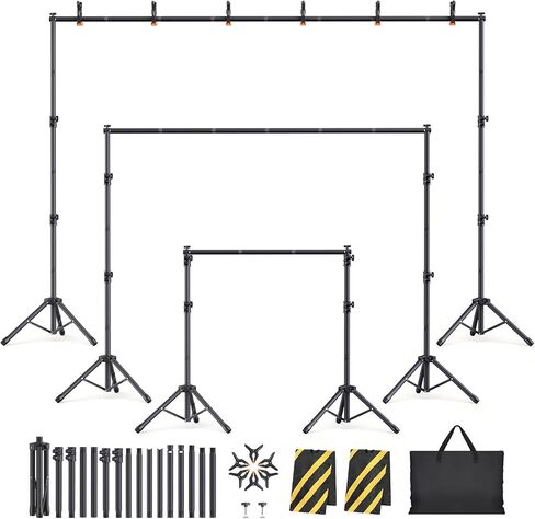 Backdrop Stand Kit - 6 Widths, 10x10ft Adjustable Background Stand for Parties & Studio Photography in Kuwait