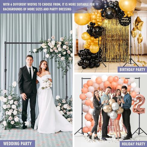 Backdrop Stand Kit - 6 Widths, 10x10ft Adjustable Background Stand for Parties & Studio Photography in Kuwait