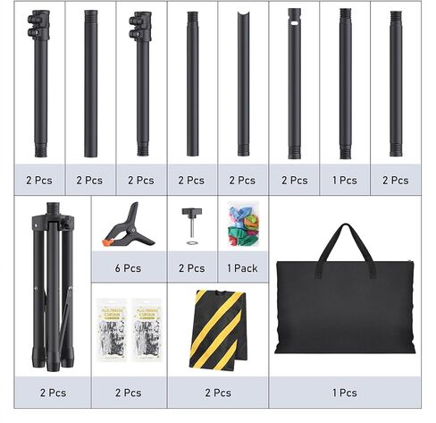 Backdrop Stand Kit - 6 Widths, 10x10ft Adjustable Background Stand for Parties & Studio Photography in Kuwait