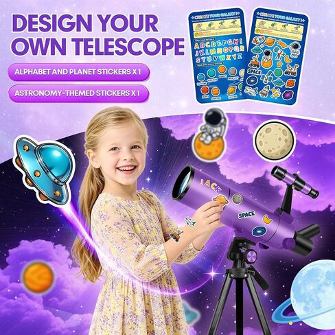 Dianfan Telescope for Kids & Adults, 80mm Aperture 500mm Astronomical Professional Telescope for Adults High Powered, Portable Travel Telescopes for Beginners with Tripod & Adapter, Stickers, Backpack in Kuwait