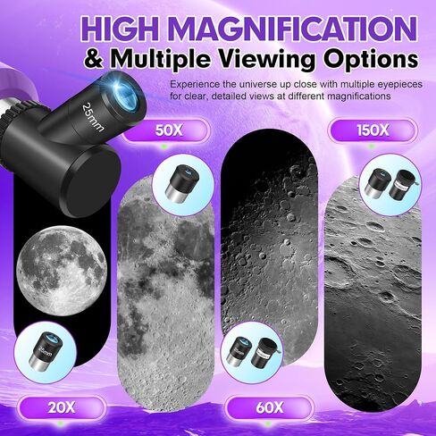 Dianfan Telescope for Kids & Adults, 80mm Aperture 500mm Astronomical Professional Telescope for Adults High Powered, Portable Travel Telescopes for Beginners with Tripod & Adapter, Stickers, Backpack in Kuwait