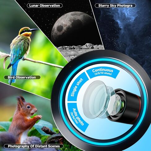 Smart Telescope, Professional Refractor Auto-focus Portable Digital Electronic Telescopes with 4K Astrophotography Camera, Internal And External Dual Screens Spotter for Adults and Beginners Astronomy in Kuwait