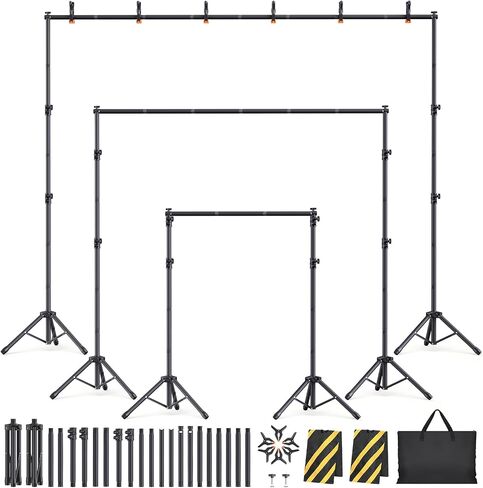 Backdrop Stand Kit - 6 Widths, 10x10ft Adjustable Background Stand for Parties & Studio Photography in Kuwait