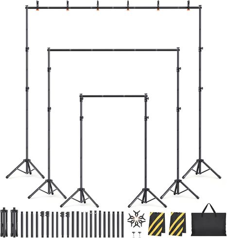 Backdrop Stand Kit - 6 Widths, 10x10ft Adjustable Background Stand for Parties & Studio Photography in Kuwait