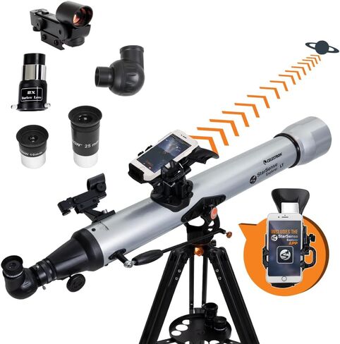 Celestron StarSense Explorer LT 80AZ App-Enabled Telescope – 80mm Refractor with Smartphone Dock & StarSense App – iPhone & Android Compatible – Easy-to-Use for Beginners in Kuwait