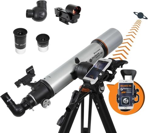 Celestron StarSense Explorer DX 5-inch App-Enabled Telescope – 130mm Schmidt-Cassegrain with Smartphone Dock & StarSense App – iPhone & Android Compatible – Easy-to-Use for Beginners in Kuwait