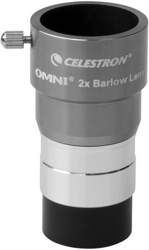Celestron 93326 Omni Barlow Lens, Silver, 2 x 1.25 Inch in Kuwait