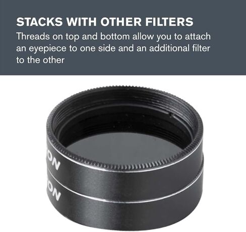 Celestron 1.25 inch Moon Filter - Suitable for Lunar Observation, Extra Bright Planets or Terrestrial Viewing Over Sand or Snow, Black in Kuwait