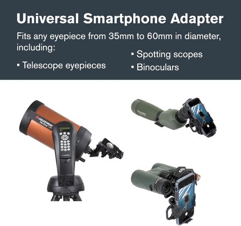 Celestron – NexYZ – Universal Smartphone Adapter for Telescope, Binoculars & Spotting Scopes – 3-Axis Precision Alignment – Capture Images & Video Through Your Optics – Compact and Travel-Friendly in Kuwait
