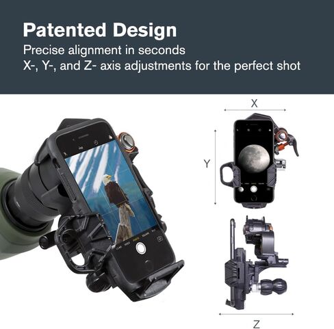 Celestron – NexYZ – Universal Smartphone Adapter for Telescope, Binoculars & Spotting Scopes – 3-Axis Precision Alignment – Capture Images & Video Through Your Optics – Compact and Travel-Friendly in Kuwait