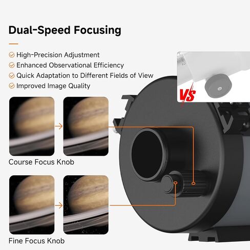 SVBONY MK127 Telescope for Adults, 127mm Aperture f/11.8 Mak Telescope OTA | with 0.65x Flat-Field Reducer, Dual-Speed Focuser, Catadioptric Telescope, for Planetary Visual, Nebula Astrophotography in Kuwait