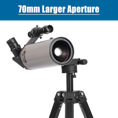 Maksutov-Cassegrain Telescope, Mak70 Telescopes for Adults Kids 1000mm Focal Length 70mm Objective Lens, Beginners Astronomy Telescope with Slow Motion Gimbal Tripod in Kuwait