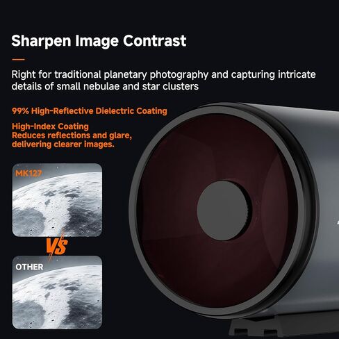 SVBONY MK127 Telescope for Adults, 127mm Aperture f/11.8 Mak Telescope OTA | with 0.65x Flat-Field Reducer, Dual-Speed Focuser, Catadioptric Telescope, for Planetary Visual, Nebula Astrophotography in Kuwait