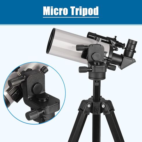 Maksutov-Cassegrain Telescope, Mak70 Telescopes for Adults Kids 1000mm Focal Length 70mm Objective Lens, Beginners Astronomy Telescope with Slow Motion Gimbal Tripod in Kuwait