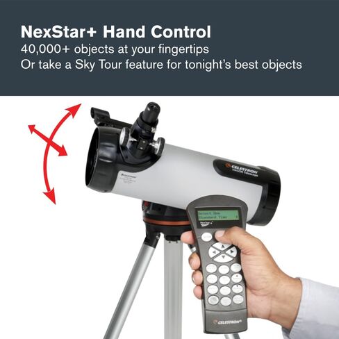 Celestron - 114LCM Computerized Newtonian Telescope - Telescopes for Beginners - 2 Eyepieces - Full-Height Tripod - Motorized Altazimuth Mount - Large 114mm Newtonian Reflector in Kuwait