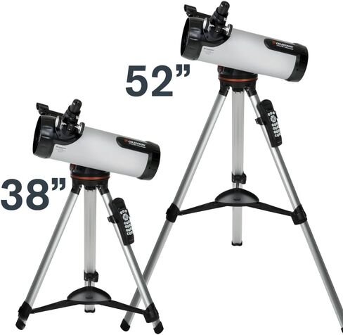 Celestron - 114LCM Computerized Newtonian Telescope - Telescopes for Beginners - 2 Eyepieces - Full-Height Tripod - Motorized Altazimuth Mount - Large 114mm Newtonian Reflector in Kuwait