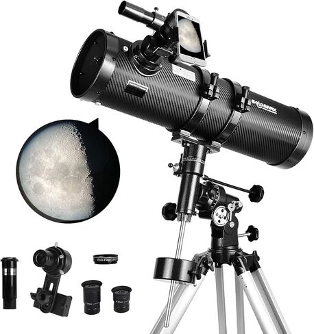 Telescope 130EQ Newtonian Reflector Telescopes for Adults, Professional Telescopes for Adults Astronomy, Comes with 1.5X Barlow Lens Smartphone Adapter & 13% T Moon Filter in Saudi Arabia