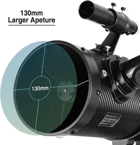 Telescope 130EQ Newtonian Reflector Telescopes for Adults, Professional Telescopes for Adults Astronomy, Comes with 1.5X Barlow Lens Smartphone Adapter & 13% T Moon Filter in Saudi Arabia