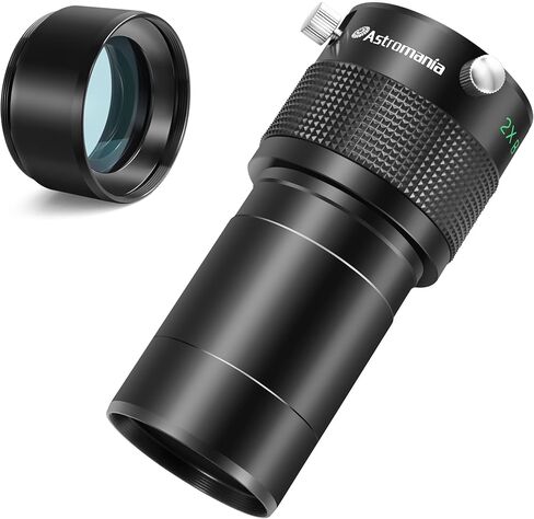 Astromania Upgraded 2.5X 2 Inch Barlow Lens for 2inch & 1.25inch Eyepiece | Metal Telescope Accessory,Built-In Brass Compression Ring,Multi-Coating 4 Elements Broadband Green Film,2 Inch Filter Thread in Kuwait