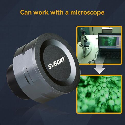 SVBONY SV105 Telescope Camera, 1.25" IMX307 CMOS Color Eyepiece Camera | Plug and play, M28.5x0.6 Thread, USB 2.0 Electronic Telescope Eyepiece for Telescope, Suitable for Astrophotography Beginners in Kuwait