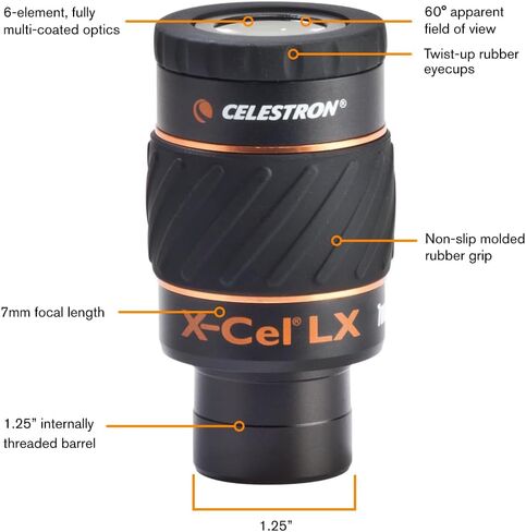 Celestron 93422 X-Cel LX Series - 1.25'' Eyepiece, 7mm in Kuwait