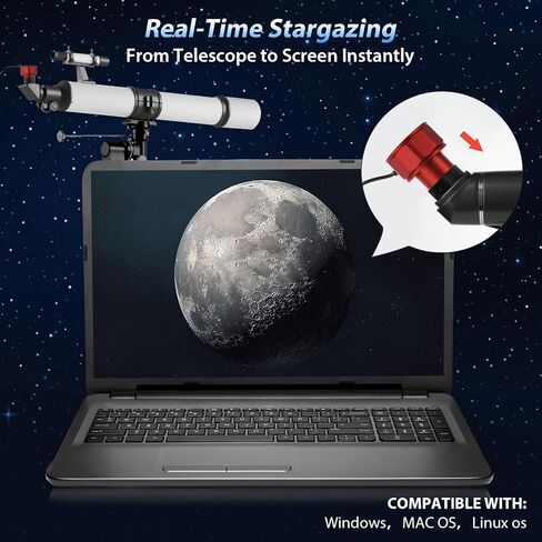 4K 8MP USB Astronomy Camera Telescope Eyepiece 1.25 Inch | Removable Astronomy IR Cut Filter, ASCOM Driver Support, UVC Plug and Play, Lunar Planetary Imaging, Electronic Eyepiece in Kuwait