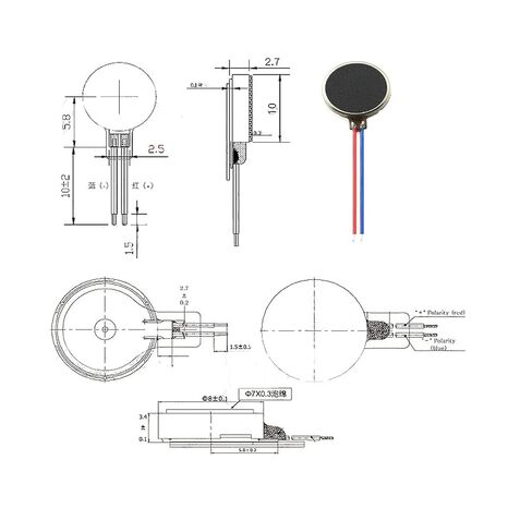 30PCS 10mm×2.7mm DC 3V 12000rpm Mini Vibration Motors | Ultra-thin 2.7mm profile, 12000rpm high speed, 3V low-voltage operation, 30PCS bulk pack for phones, wearables. in Kuwait