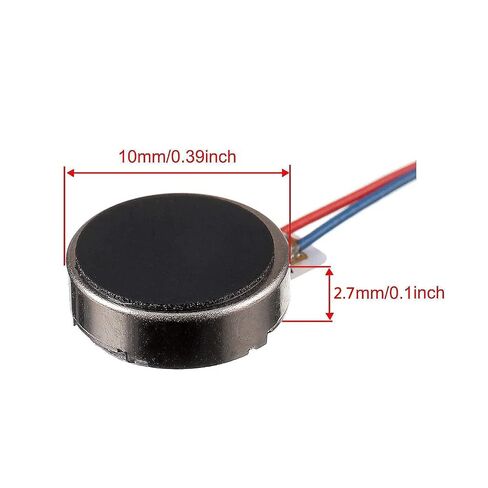 30PCS 10mm×2.7mm DC 3V 12000rpm Mini Vibration Motors | Ultra-thin 2.7mm profile, 12000rpm high speed, 3V low-voltage operation, 30PCS bulk pack for phones, wearables. in Kuwait