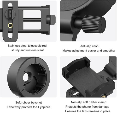 Eyeskey Universal Phone Adapter - Capture Stunning Moments with Your Smartphone Through Binoculars, Monoculars, Scopes, Telescopes, and Microscopes - Fits Most Smartphones in Kuwait