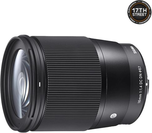 Sigma 16mm f/1.4 DC DN Contemporary Lens for Sony E, APS-C Format Bundle | Features super multi-layer coating, weather-sealed. Includes Tiffen 67mm UV Protector Filter, 64GB Extreme PRO Card, & Bag in Kuwait