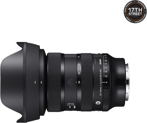 Sigma 24-70mm f/2.8 DG DN II Art Lens for Sony E, Full Frame Format Bundle | Features Six SLD Elements, Rounded 11-Blade. Includes Godox Flash TT350S Mini, 64GB Extreme PRO Memory Card & Cleaning Cloth in Kuwait