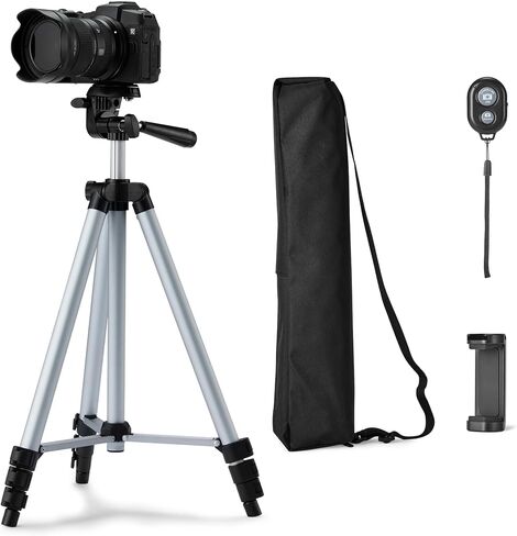 Amazon Basics 50-inch Lightweight Portable Camera Tripod Stand with Quick-Release Plate,Adjustable Height,Aluminum,for Travel Photography,Champagne,(Pack of 10) in Kuwait