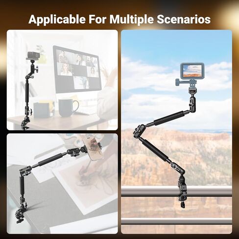 NEEWER 45.5" Overhead Camera Desk Stand, Aluminum 4 Section Magic Mic Boom Arm with C Clamp Mount Holder, for Webcam LED Light Microphone Streaming Zoom Video Recording, Max Load 4.41lb, DS023 in Kuwait