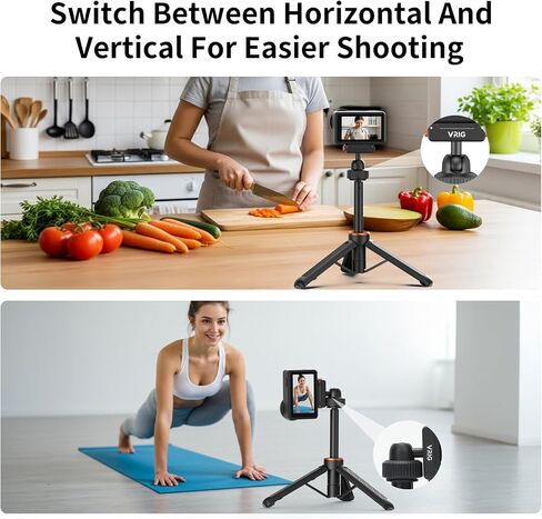 VRIG 40cm/15.7" Telescopic Selfie Stick Tripod for DJI Osmo Action 5 Pro/ 4/ Osmo 360, AC-79 Action Camera Vlog Handle Grip with Ball-Head Magnetic Quick Release Mount Adapter in Kuwait