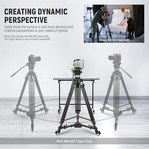 NEEWER Photography Tripod Dolly, Heavy Duty 33 lb Capacity Tripod Wheels in Kuwait