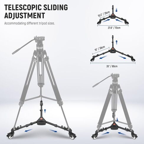 NEEWER Photography Tripod Dolly, Heavy Duty 33 lb Capacity Tripod Wheels in Kuwait