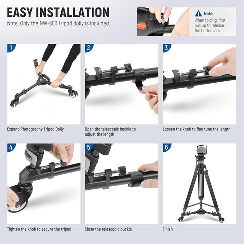 NEEWER Photography Tripod Dolly, Heavy Duty 33 lb Capacity Tripod Wheels in Kuwait