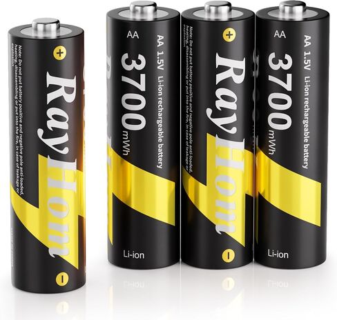 12 Pack Rechargeable AA Lithium Batteries with Charger for Blink Camera | 3700mWh High Capacity Double A Batteries,1.5V Constant Output, Cycle Times Up to 1600, with 12 Slot aa Li-Ion Battery Charger in Kuwait