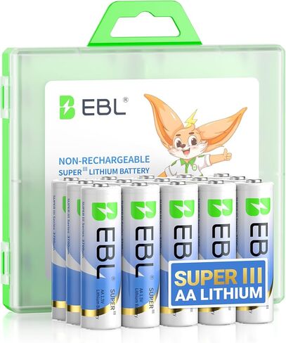 EBL AA Lithium Batteries 3700mAh, 24 Pack Non-Rechargeable 1.5V Longest Lasting Double A Battery Upgraded Super Ⅲ Lithium AA Batteries for Blink Camera, Doorbell, Smart Lock Deadbolt in Saudi Arabia