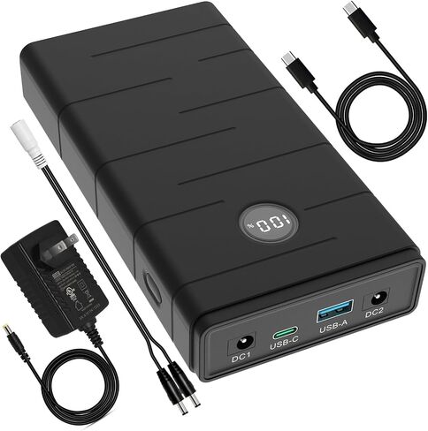 Talentcell 12V 7000mAh Portable Power Bank, 76.65Wh Capacity, PD 45W USB-C, USB-A and DC Output port, Multiple Out for Raspberry Pi 5/LED Strip/CCTV Camera/Telescope, Smartphone, with 12.6V 2A Charger in Saudi Arabia